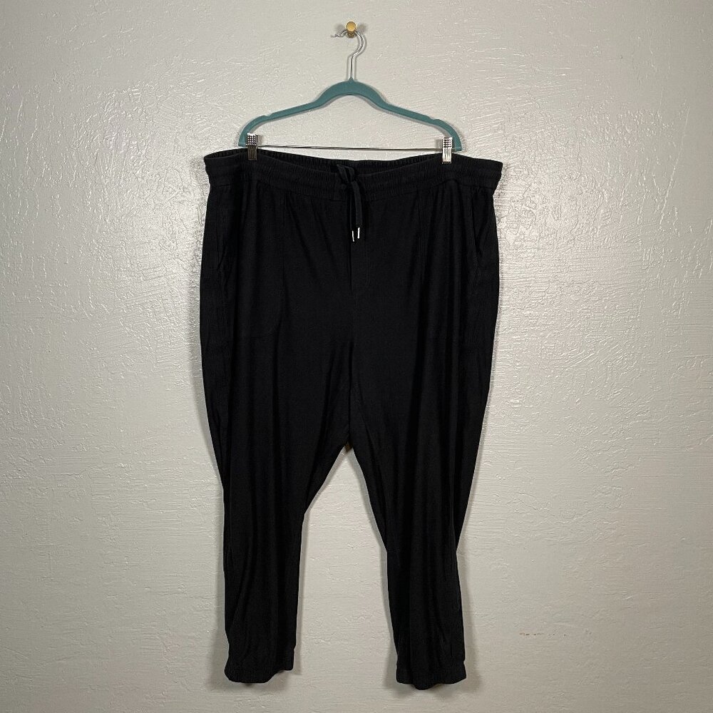 Athleta Women Plus Size 3X Black Farallon Jogger Pants Drawstring Pockets Travel
